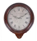 A Rare George III mahogany striking wall clock Wright and Thorpe, London circa 1790 The five