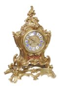 A French Louis XV style ormolu mantel clock Unsigned, mid 19th century The eight-day countwheel bell