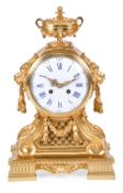 A French Louis XVI style ormolu mantel clock Retailed by W. Opppenheim, Paris, late 19th century The