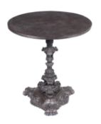 A Victorian cast iron occasional table, 19th century, circular top, elaborate cast and pierced