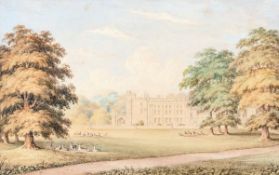 English School. Views of Apley Hall, Three, watercolour, Each 14 x 22cm (5 1/2 x 8 3/4in) (3).