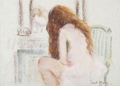 Paul Lucien Maze (1887-1979). A girl at her toilet, Pastel and coloured chalks, Signed lower right,