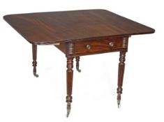 A George IV mahogany Pembroke dining table, circa 1825, in the manner of Gillows, rectangular top