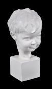 A Rosenthal white bust of boy, designed by Gerhard Schliepstein, circa 1944, printed and impressed