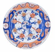 A Chinese Imari charger of dished circular form, decorated in typical palette with a central