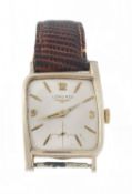 Longines, a gold filled wristwatch, no. 035689, ref. 1087, the two piece square case with