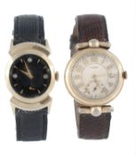 Elgin, a gold filled and stainless steel wristwatch, 1925, case no. 6535330, the two piece circular