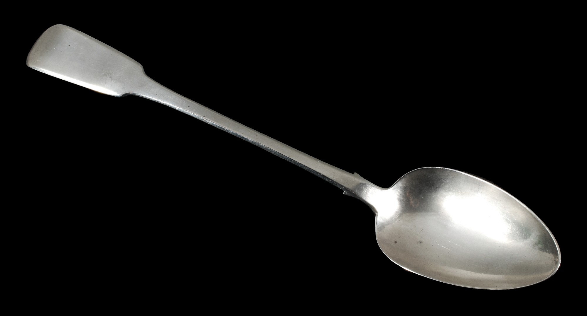 A William IV Irish silver fiddle pattern gravy spoon by L. Nolan, Dublin 1830, stamped Stewart as