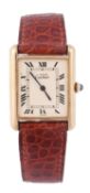 * Must De Cartier, a lady`s vermeil wristwatch, ref 6-222871, circa 1990, the two piece screw down
