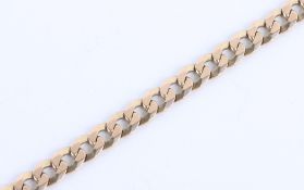 * A 9 carat gold bracelet, with Sheffield convention marks, of filed and bevelled curb type links,