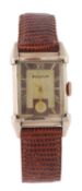 Bulova, a gold filled wristwatch, circa 1946, no. 6794473, the two piece rectangular case with two