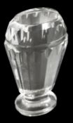 A 19th century rock crystal desk seal, perhaps German, of tapering faceted form, the matrix