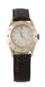 Elgin, a stainless steel and gold filled wristwatch, circa 1934, the two piece circular case with