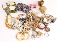 * A quantity of costume jewellery, including, bracelets; necklaces; simulated pearls; earrings; and