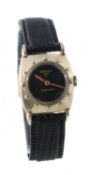 Gruen, a gold filled wristwatch, circa 1950, style number 690, circa 1950, the two piece tonneau