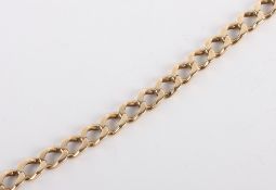 * A 9 carat gold bracelet, of filed curb links, Birmingham 1993, to a box clasp with two safety