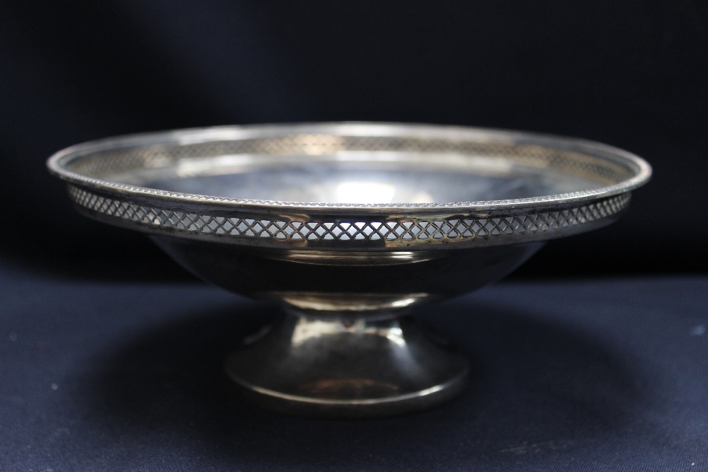 A Walker and Hall silver pedestal dish