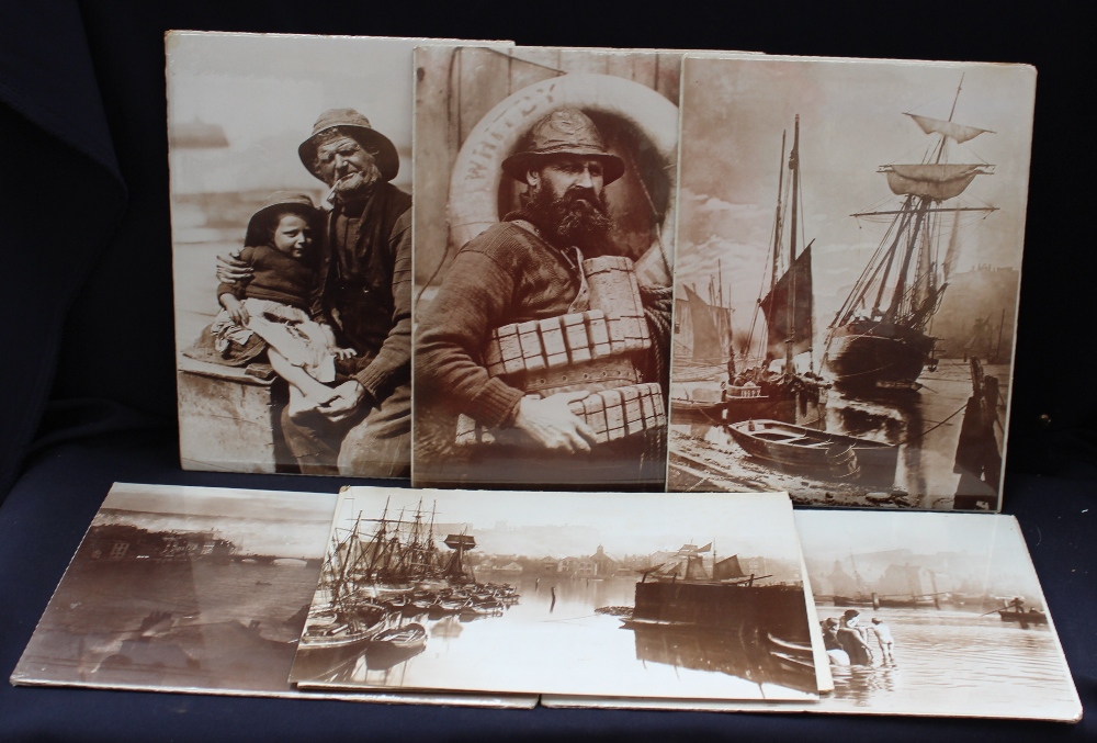 A collection of six prints from the Sutcliffe Gallery - 19th Century Whitby sea/fishing life