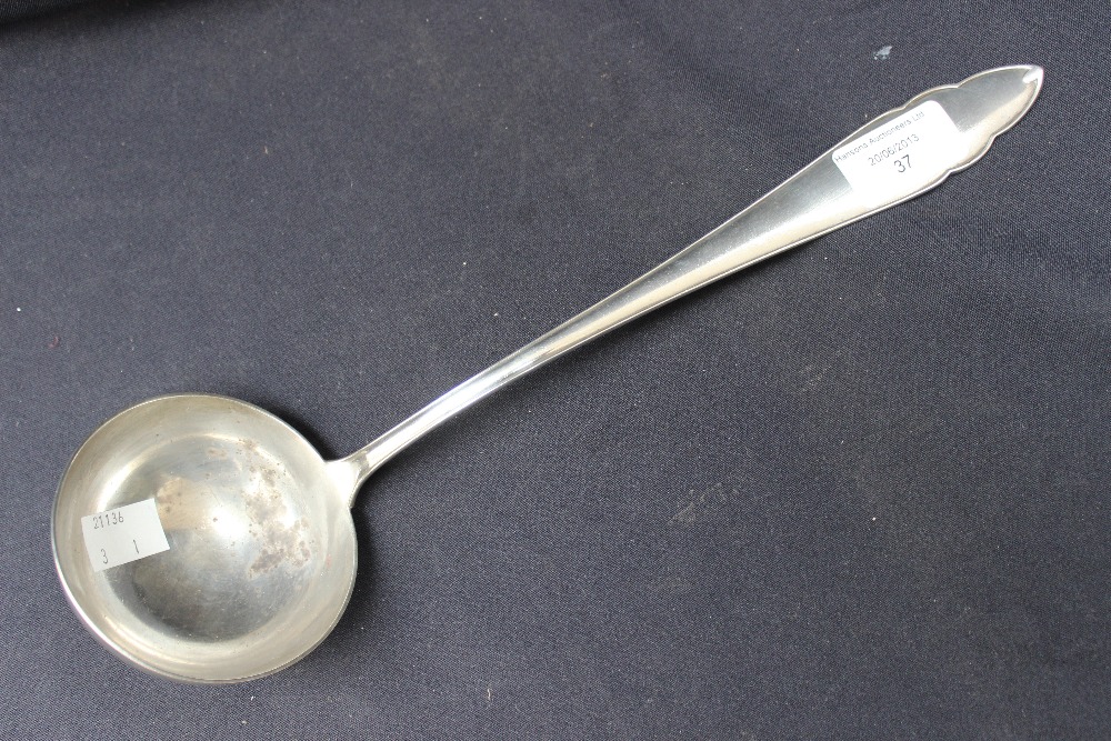 A German silver ladle, approx 6.970ozt