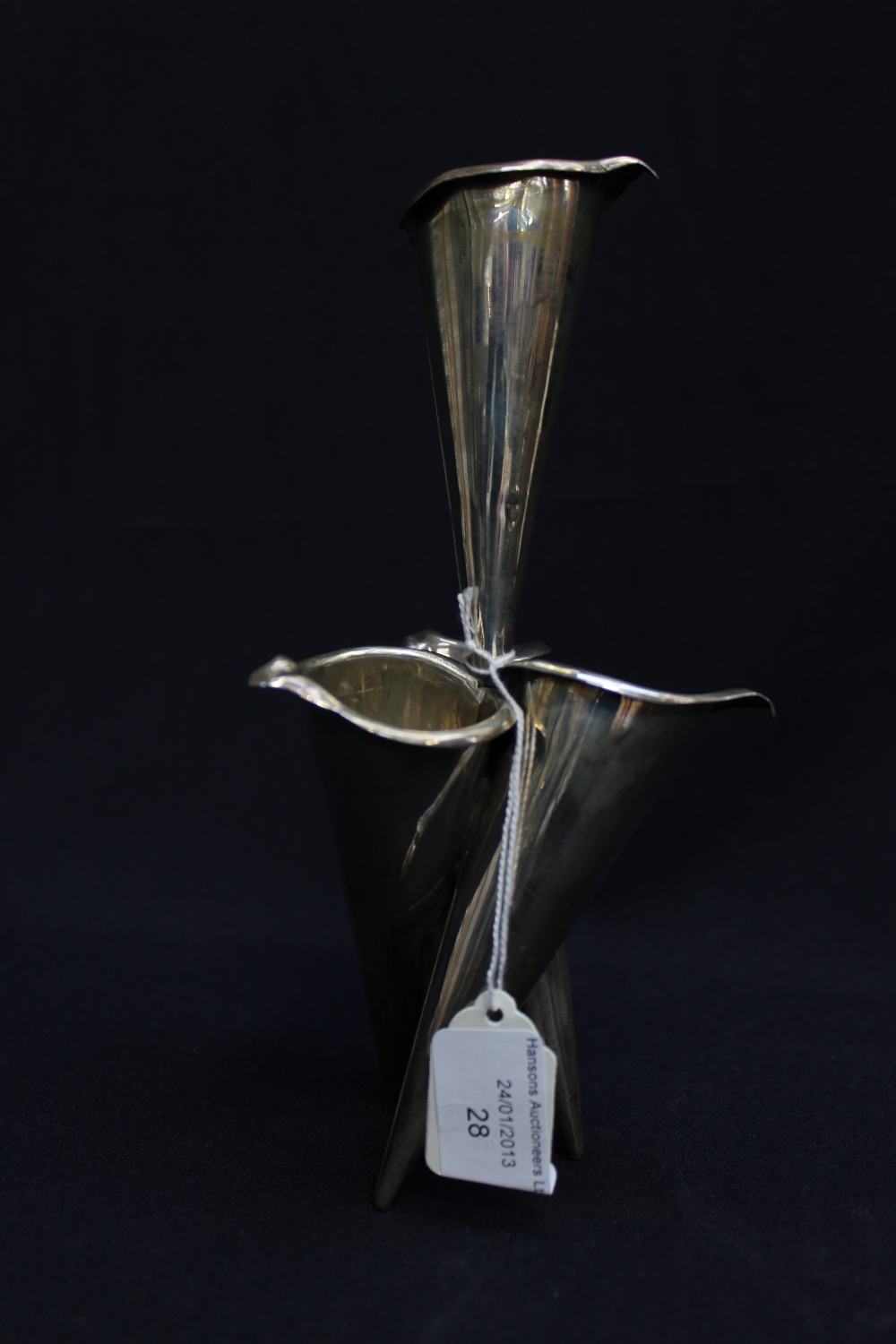 Silver Art Nouveau  style vase, hallmarked London 1893, approx 4.995ozt; epergne.