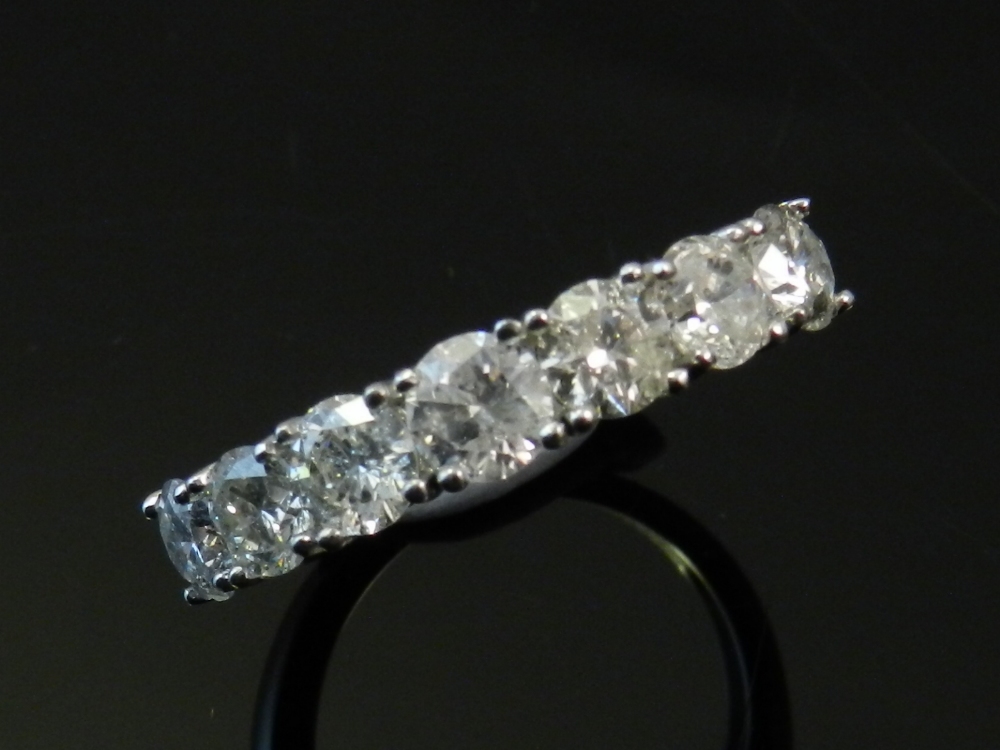 An 18ct white gold seven stone diamond ring of approx. 2.15cts (combined).