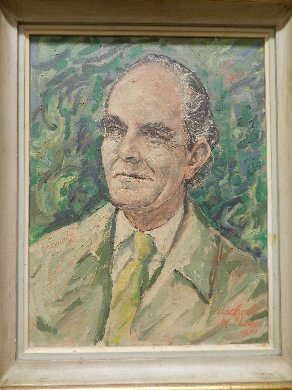 Michael Williams (20th century British school), portrait of a gentleman in suit and tie, signed