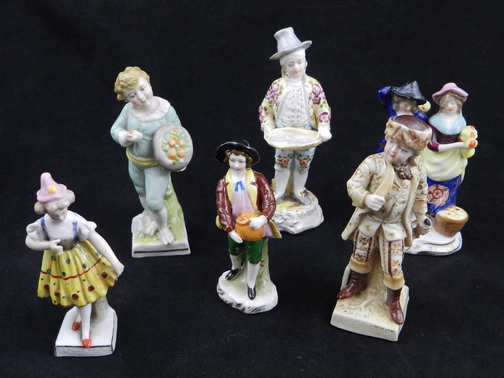 A group of 19th century porcelain figures to include Martius, a Prussian boy.