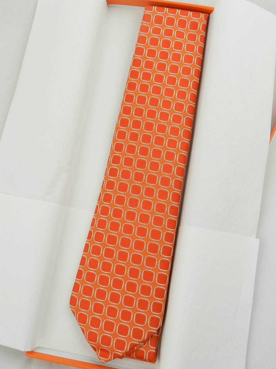 A never used, in it`s box, Hermes silk tie.