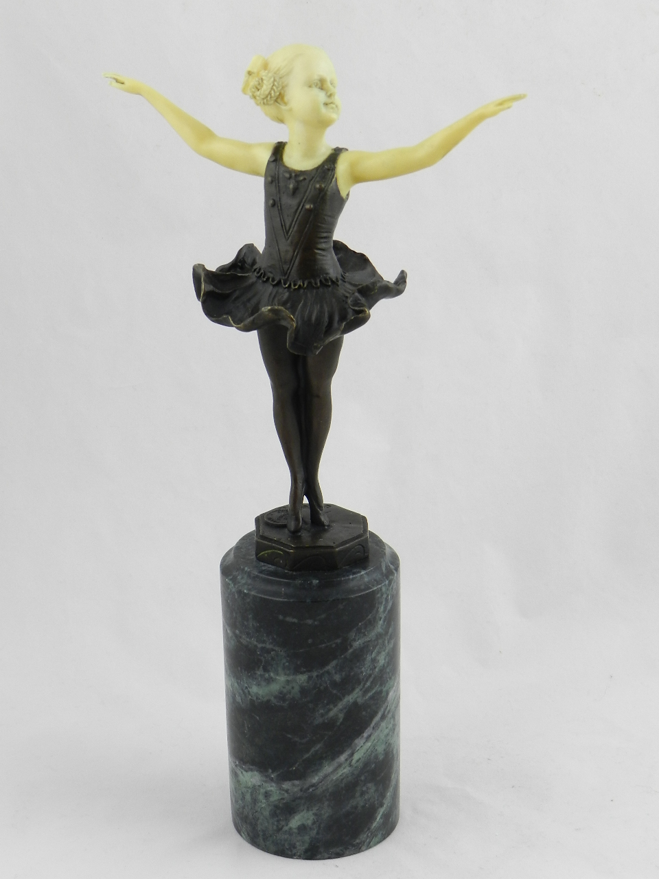 A French bronze composition mounted bronze model of a ballerina.