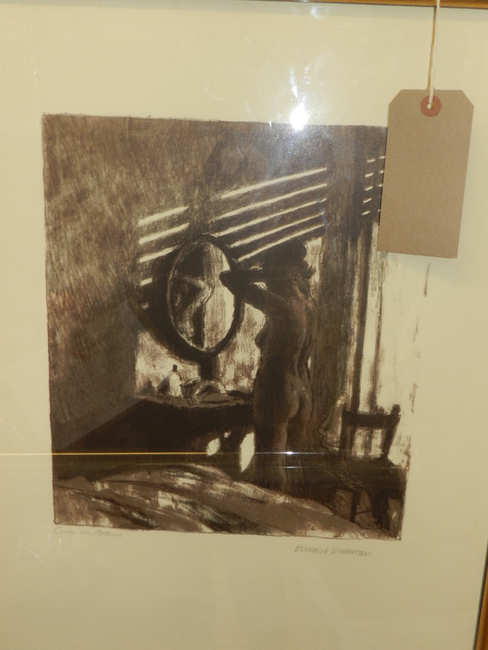 A gilt framed lithograph Curwen Archive signed Bernard Damcan in pencil