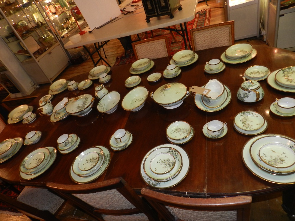 An extensive dinner and tea service, approx 98 pieces, Fine Japanese eggshell porcelain hand painted