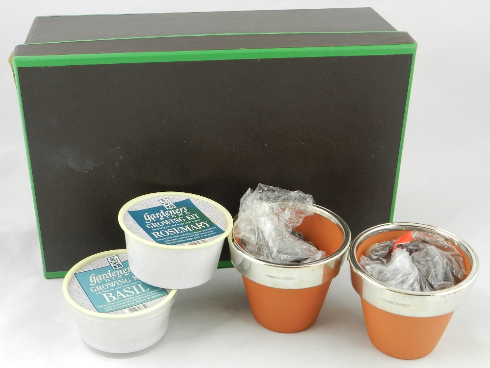 A boxed silver lip plant pots of customary form