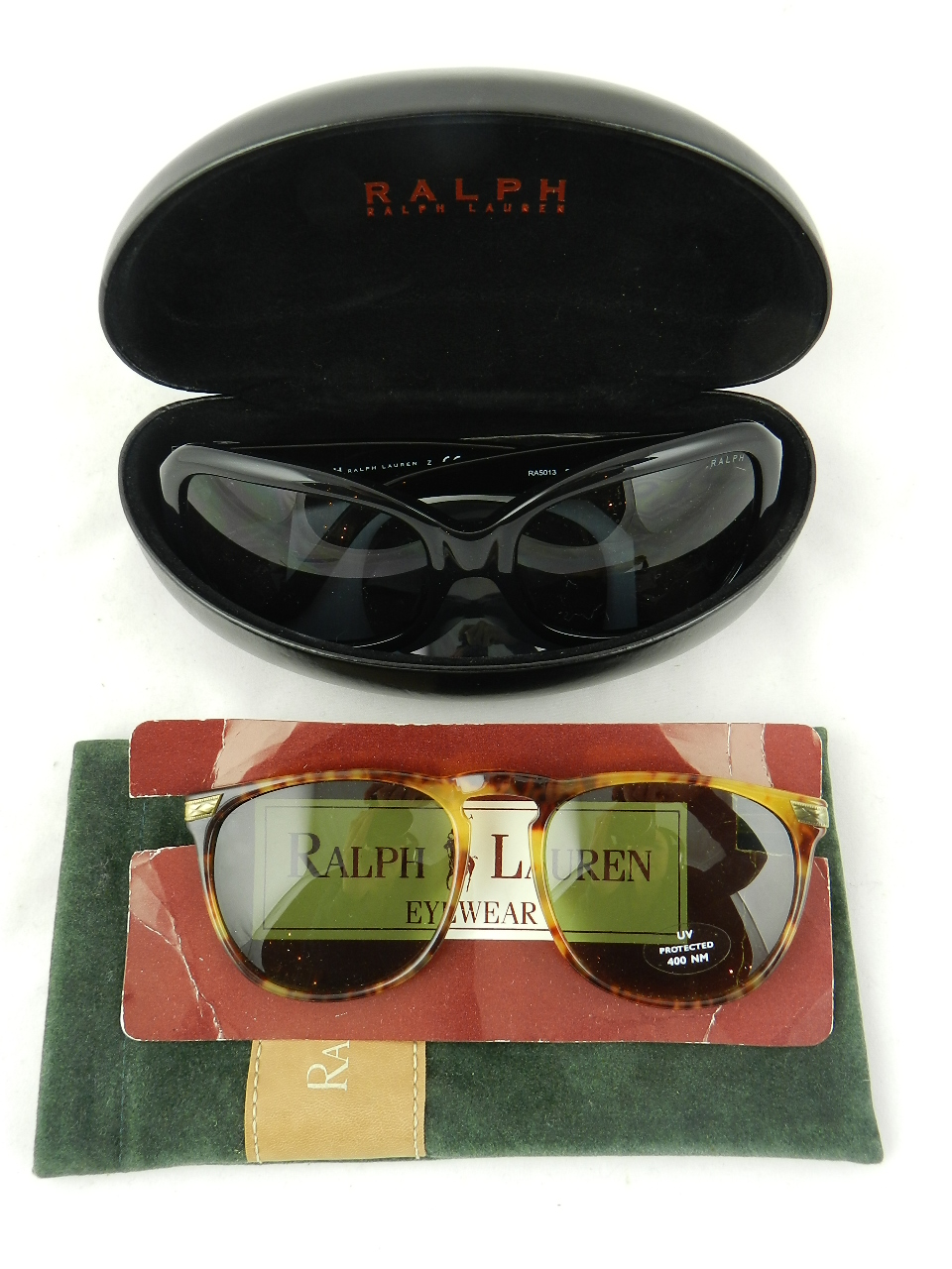 Two pairs of Ralph Lauren sun glasses.