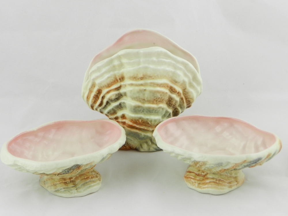 A suite of three sylvac oyster dishes