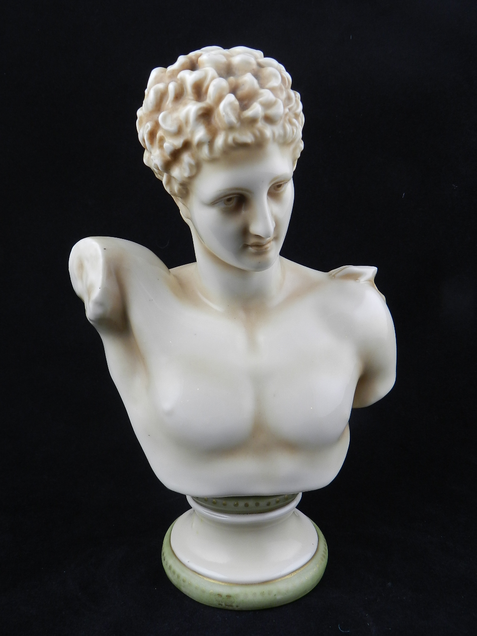 A late 19th Century German polychromatic bust of Hermes