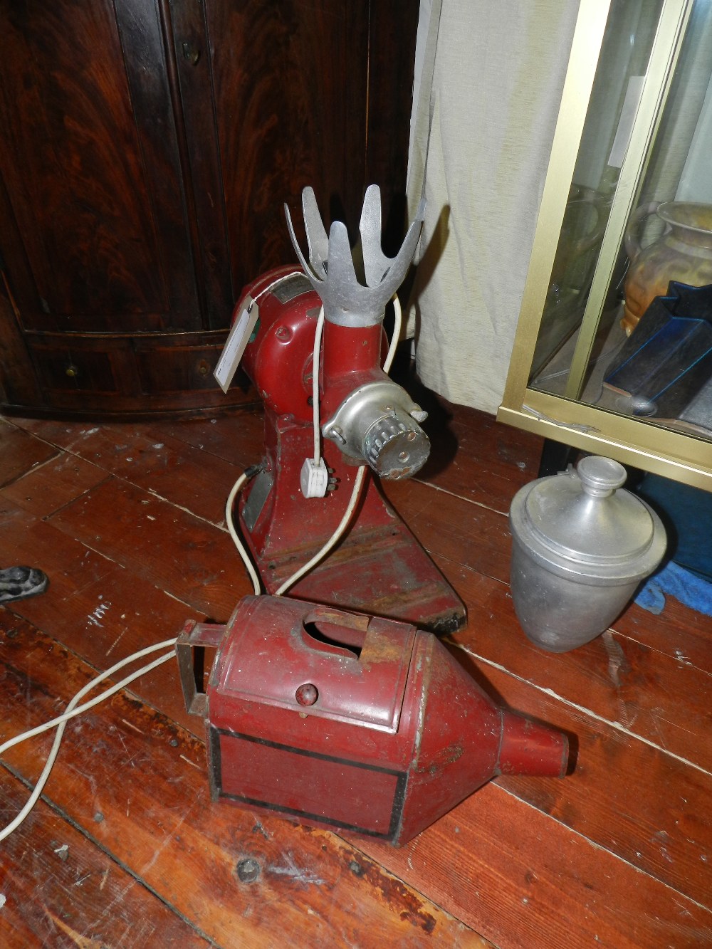 A 1950s steel and aluminium Hobert Coffee grinder.