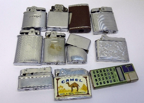 Eleven pocket cigarette lighters, a/f