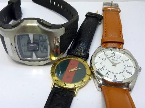 Three gentleman`s fashion wristwatches