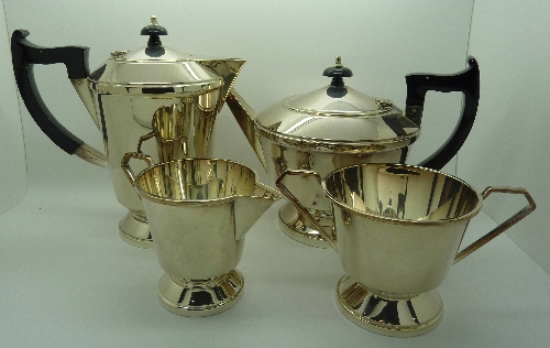 A four-piece Art Deco style plated tea set