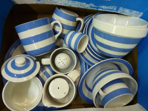 T. G. Green blue and white banded china, some damage