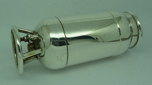 A plated hot air balloon gas canister, stamped Peugeot Freres Lion to base