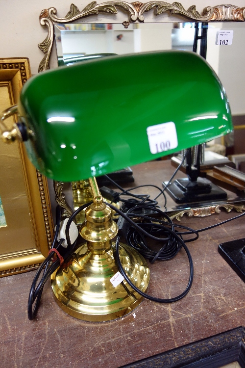 A brass student`s lamp