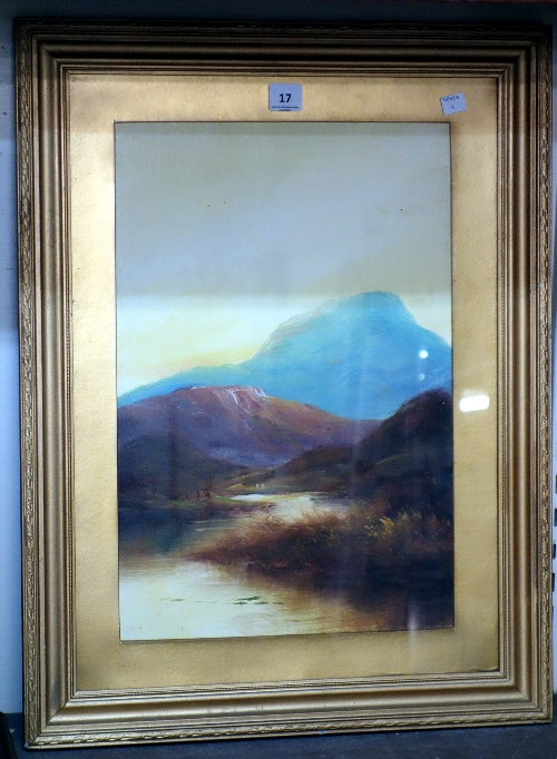 Scottish School, Highland landscape, oil on board, framed