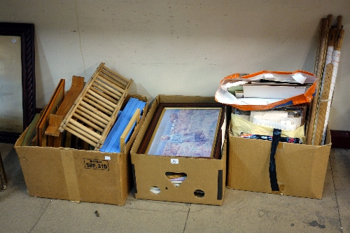 Three boxes of artist`s and crafts materials