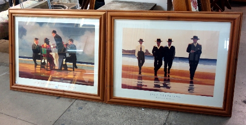 Two Jack Vettriano prints, framed