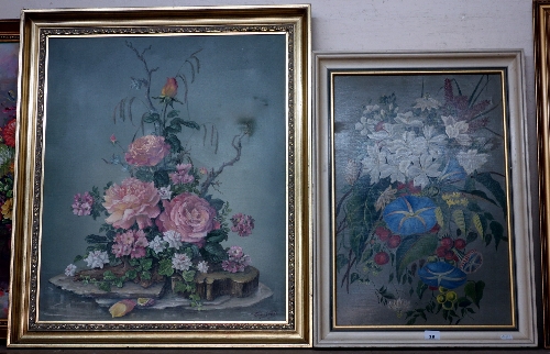 Two still life oils, framed