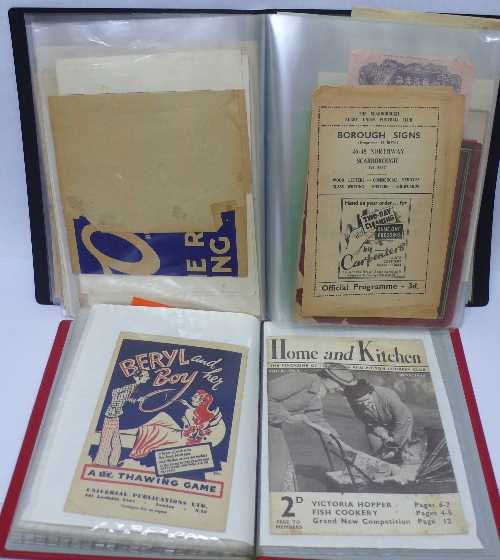 Two albums of ephemera including postal history, leaflets, etc.