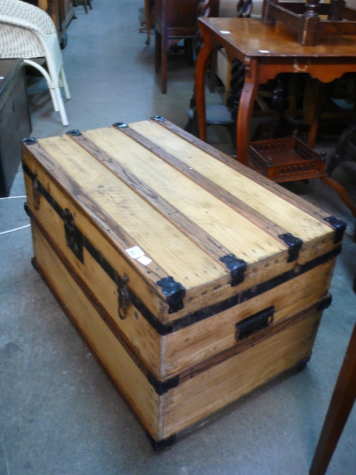 A pine blanket chest