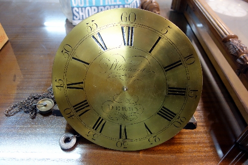 An 8-day longcase clock movement and dial, signed Whitehurst, Derby