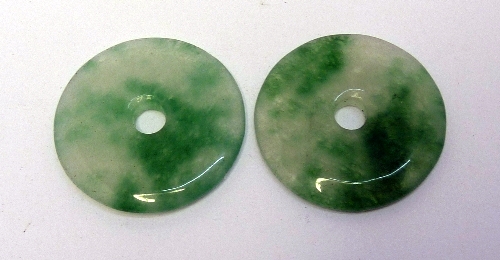 Two modern Chinese jade discs